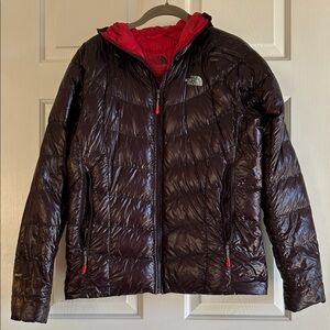 The North Face Women's Glossy Deep Purple Puffer with Pink Interior